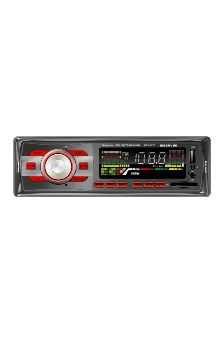 OTO TEYP 4x50W  USB/MMC/SD/BASS,TİZ/RCA/MP3/AUX BLUETOOTHLU KUMANDALI OTO TEYP BISESVAR BSV-3070