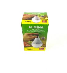 ALMİNA DL-2024 LED AMPUL 12W E27 220V BEYAZ ŞARJLI LED AMPUL