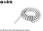 S-LINK SL-195 KABLO DÜZENLEYİCİ 22MM 2 METRE GRİ KABLO DÜZENLEYİCİ VE TOPLAYICI