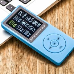 MP3 MÜZİK ÇALAR 1.8'' RENKLİ DİJİTAL LCD EKRAN KULAKLIK+ USB KABLO RADYO/FM SD TAŞINABİLİR MAVİ MP3