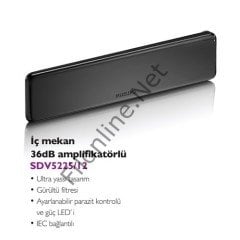 PHILIPS SDV5225 ODA İÇİ TV ÜSTÜ KARASAL ANTEN TV VE RADYOLARLA UYUMLU ANTEN 