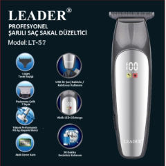LEADER   LT-57 TIRAŞ MAKİNESİ SAÇ VE SAKAL DÜZELTİCİ TIRAŞ MAKİNESİ LED GÖSTERGELİ+USB  ŞARJLI