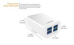 LDNIO DL-AC62 USB 4 Port Akıllı Seyahat Şarj Cihazı 4 Bağlantı Noktası Lightning