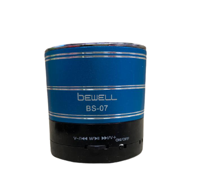 SPEAKER HOPARLÖR BLUETOOTHLU MİNİ SPEAKER MICRO/ SD KART GİRİŞLİ ŞARJLI HOPARLÖR MAVİ  BEWELL BS-07