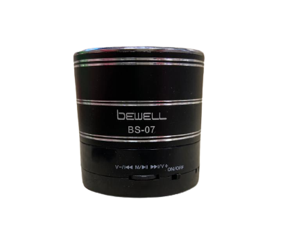 SPEAKER HOPARLÖR BLUETOOTHLU MİNİ SPEAKER MICRO/ SD KART GİRİŞLİ ŞARJLI HOPARLÖR SİYAH  BEWELL BS-07