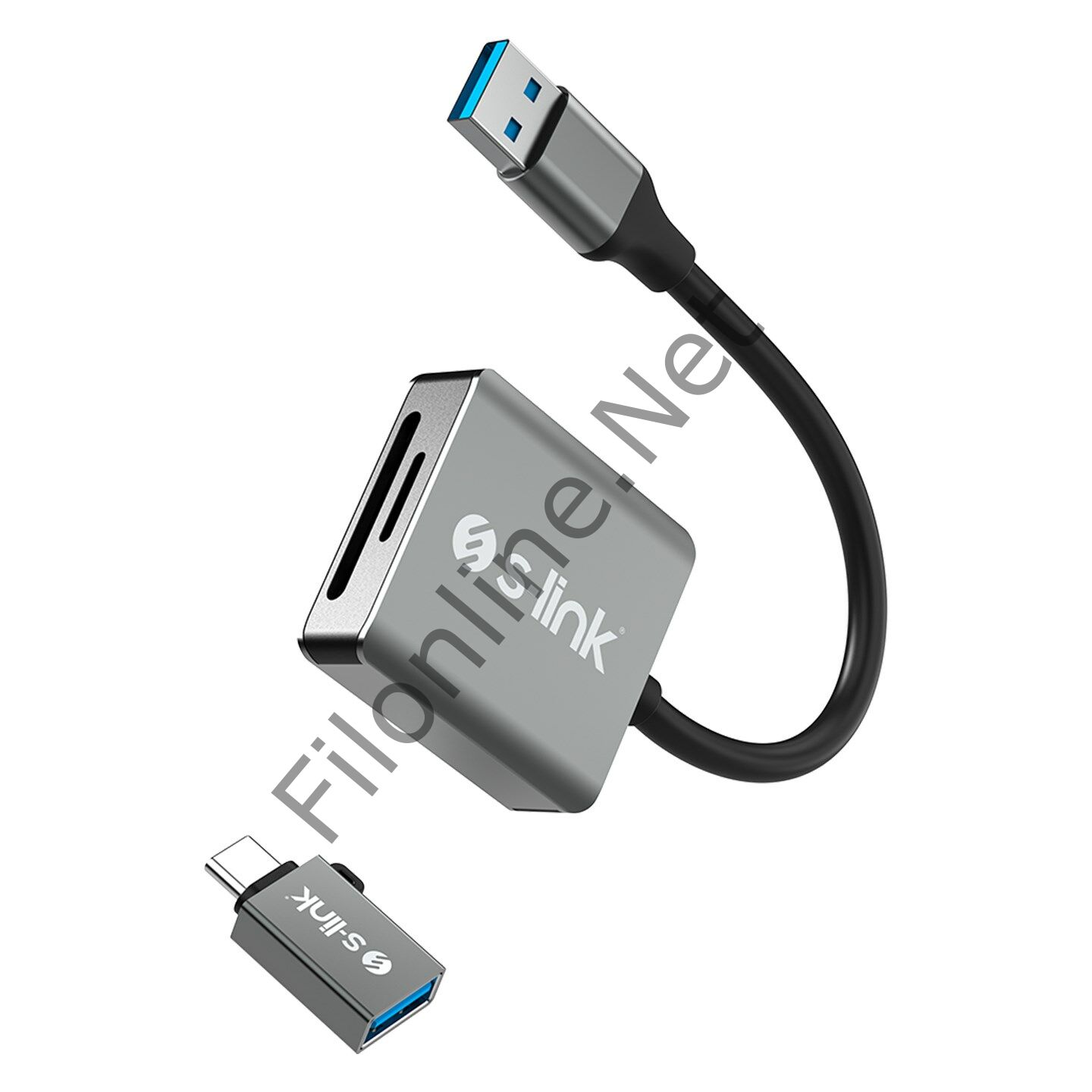 S-LINK SL-CR21 TYPEC VE USB3.0 SD/MICRO SD 110M/S HIZLI 2 IN 1 METAL KART OKUYUCU