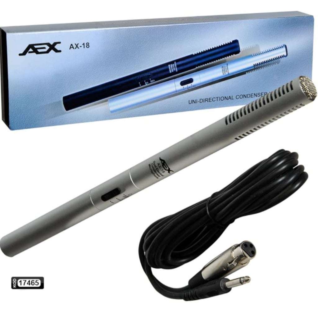 AEX AX-18 MİKROFON KONDANSER DC 1.5V UZAK MESAFE MİKROFONU