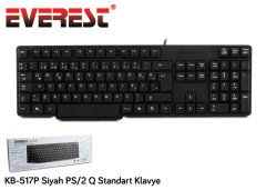 Everest KB-517P Klavye PS/2 Kablolu Türkçe Q Klavye Siyah