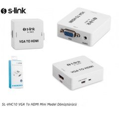 S-LINK SL-VHC10 DÖNÜŞTÜRÜCÜ VGA TO HDMI MİNİ MODEL DÖNÜŞTÜRÜCÜ