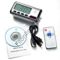 ÇOK FONKSİYONLU KUMANDALI MASA SAATİ SES KAYIT+FOTOĞRAF+ VİDEO ALARMLI GÜVENLİK KAMERASI 