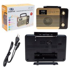 EVERTON RT-351 NOSTALJİK RADYO FM-AM-SW-USB-TF-AUX ŞARJLI BLUETOOTH'LU NOSTALJİ SAATLİ MÜZİK KUTUSU