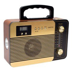 EVERTON RT-351 NOSTALJİK RADYO FM-AM-SW-USB-TF-AUX ŞARJLI BLUETOOTH'LU NOSTALJİ SAATLİ MÜZİK KUTUSU