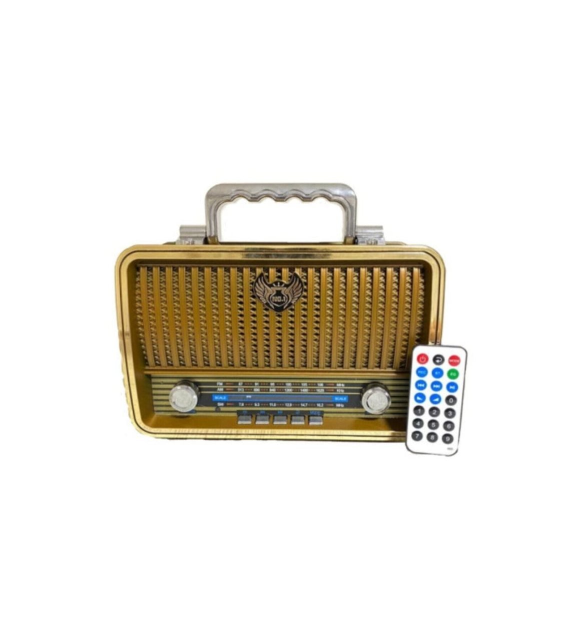 NOSTALJİK RADYO USB-TF-AUX-FM-AM-SW-SD-MP3 ŞARJLI BLUETOOTH'LU KUMANDALI MÜZİK KUTUSU EVERTON RT-859