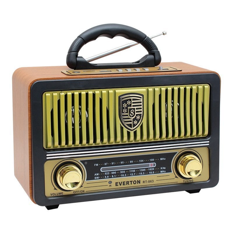 EVERTON RT-863 NOSTALJİK RADYO USB-TF-MP3-AUX-FM BLUETOOTH DESTEKLİ KUMANDALI MÜZİK KUTUSU