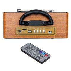NOSTALJİK RADYO USB-SD-FM-AUX -MP3 BLUETOOTH'LUKUMANDALI ŞARJLI MÜZİK KUTUSU EVERTON RT-861