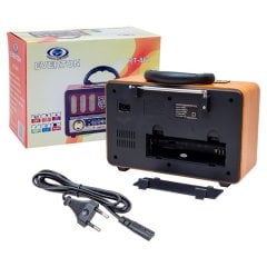 NOSTALJİK RADYO USB-SD-FM-AUX -MP3 BLUETOOTH'LUKUMANDALI ŞARJLI MÜZİK KUTUSU EVERTON RT-861