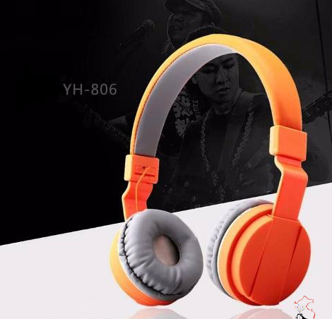 KULAKLIK MİKROFONLU 104dB 20Hz-20KHz KULAKÜSTÜ KULAKLIK TURUNCU YIHAO YH-806