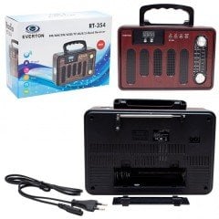 EVERTON RT-354 NOSTALJİK RADYO FM-AM-SW-USB-TF-AUX 3 BAND BLUETOOTH'LU MÜZİK KUTUSU