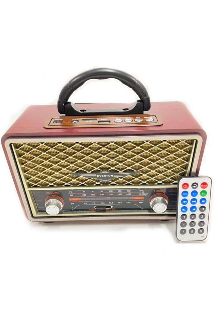 EVERTON RT-809 NOSTALJİK RADYO FM/AM/SW/USB/TF/AUX KUMANDALI BLUETOOTH'LU MÜZİK KUTUSU