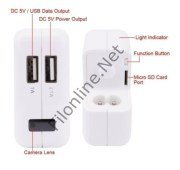 ETKA 008 DUVAR ŞARJ CİHAZI  KAMERA WİFİ FULL HD 1080P MİNİ DVR KAYDEDİCİ/SENSÖRLÜ ŞARZ CİHAZI