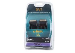 S-link SLX-515 DVI/DVI Kablo 24+1 M/M 1.5m Kılıf Korumalı DVI Kablosu