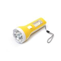 PANTHER PT-1515 EL FENERİ 1W 4 ADET COB LED DERİ GÖRÜNÜMLÜ PLASTİK GÖVDE SARI  EL FENERİ