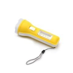 PANTHER PT-1515 EL FENERİ 1W 4 ADET COB LED DERİ GÖRÜNÜMLÜ PLASTİK GÖVDE SARI  EL FENERİ