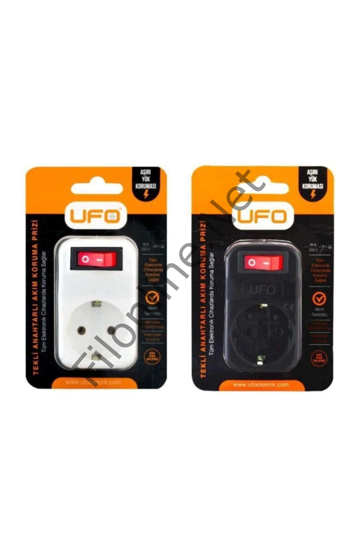 UFO UAK001 TEKLİ ANAHTARLI AKIM KORUMA PRİZİ 3500W BEYAZ AŞIRI YÜK KORUMA PRİZ 