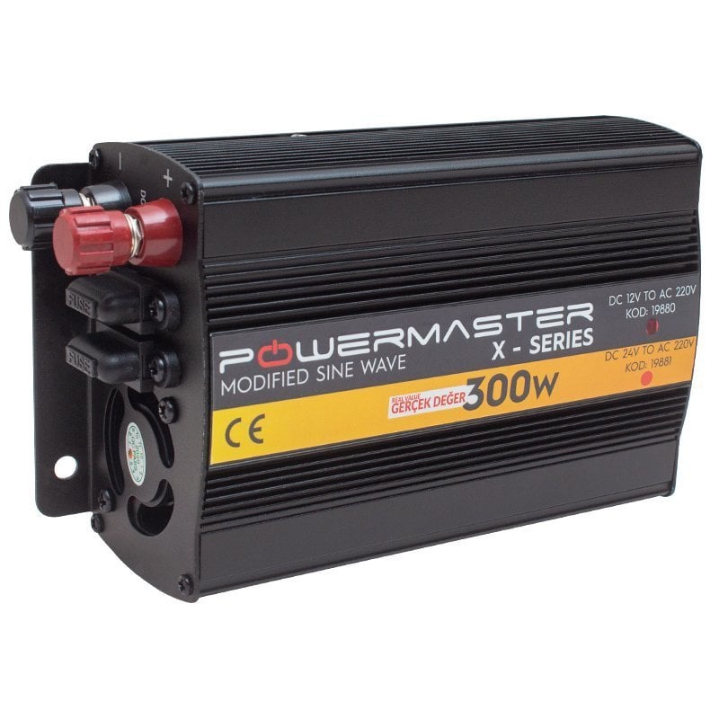 POWERMASTER PWR300-12 TEK DİJİTAL EKRAN 12 VOLT 300 WATT MODİFİYE SİNÜS İNVERTER 19880