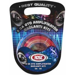 ROSE GA-80 ANFİ SET KABLOSU 8GA ANFİ KABLO BAĞLANTI KİTİ OTO AMPLİFİKATÖR BAĞLANTI KİTİ