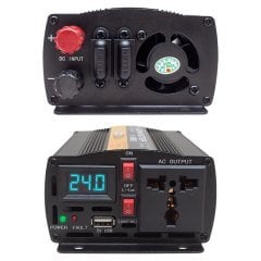 POWERMASTER PWR600-24 İNVERTER 24 VOLT 600 WATT TEK DİJİTAL EKRAN MODİFİYE SİNÜS WAVE İNVERTER19883