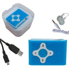 MAGICVOICE MV-19976 HAFIZA KART DESTEKLİ MAVİ  MP3 PLAYER KULAKLIK + USB KABLO MP3 ÇALAR