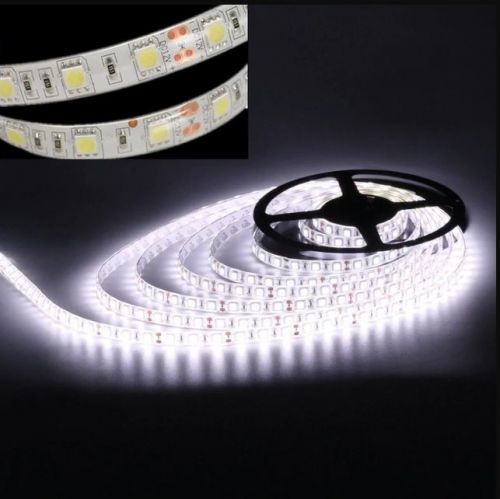 OOKAY-5050 ŞERİT LED 12V 14.4W 3 ÇİPLİ SİLİKONSUZ 60 LED 5 METRE İÇ MEKAN ŞERİT LED IŞIK BEYAZ