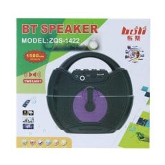 ZQS-1422 TAŞINABİLİR BLUETOOTH KIRMIZI HOPARLÖR BT-FM-USB-TF-AUX-MP3 TWS İŞLEVLİ 1500MAH  HOPARLÖR