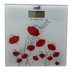 TECHFIT TF-1053 DİJİTAL KİŞİSEL BASKÜL ÇİÇEK DESENLİ CAM BANYO TARTISI 
