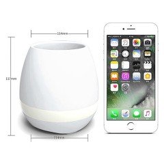 Mikado MD-P15BT Multimedya Bluetooth/TF Piyano Çiçek Saksı Dokunmatik Müzik Sistemi Speaker Beyaz
