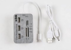 S-link IP-536 iPad4/Mini To 3SB + 4in1 Harici Kart Okuyucu