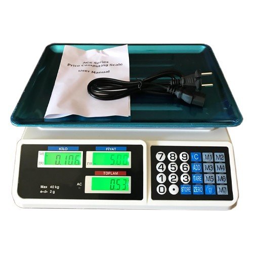 Royal Scale Terazi Dijital Elektronik Terazi Bakkal/Manav/Pazarcı Akülü Hassas Tartı Ekran 40 Kg
