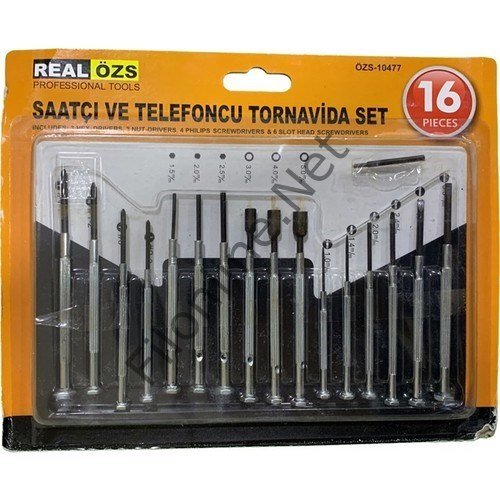 REALÖZS ÖZS-10477 SAATÇİ VE TELEFONCU TORNAVİDA SETİ 16 PARÇA  SET