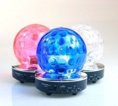 Bewell BS12 Multimedya Speaker FM Mini Işıklı USB Hoparlör Mor