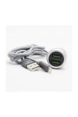 Ldnıo C401 Araç Şarj Cihazı Çift USB Girişli 5V 3.6A iPhone USB Kablolu Araç Şarj Cihazı