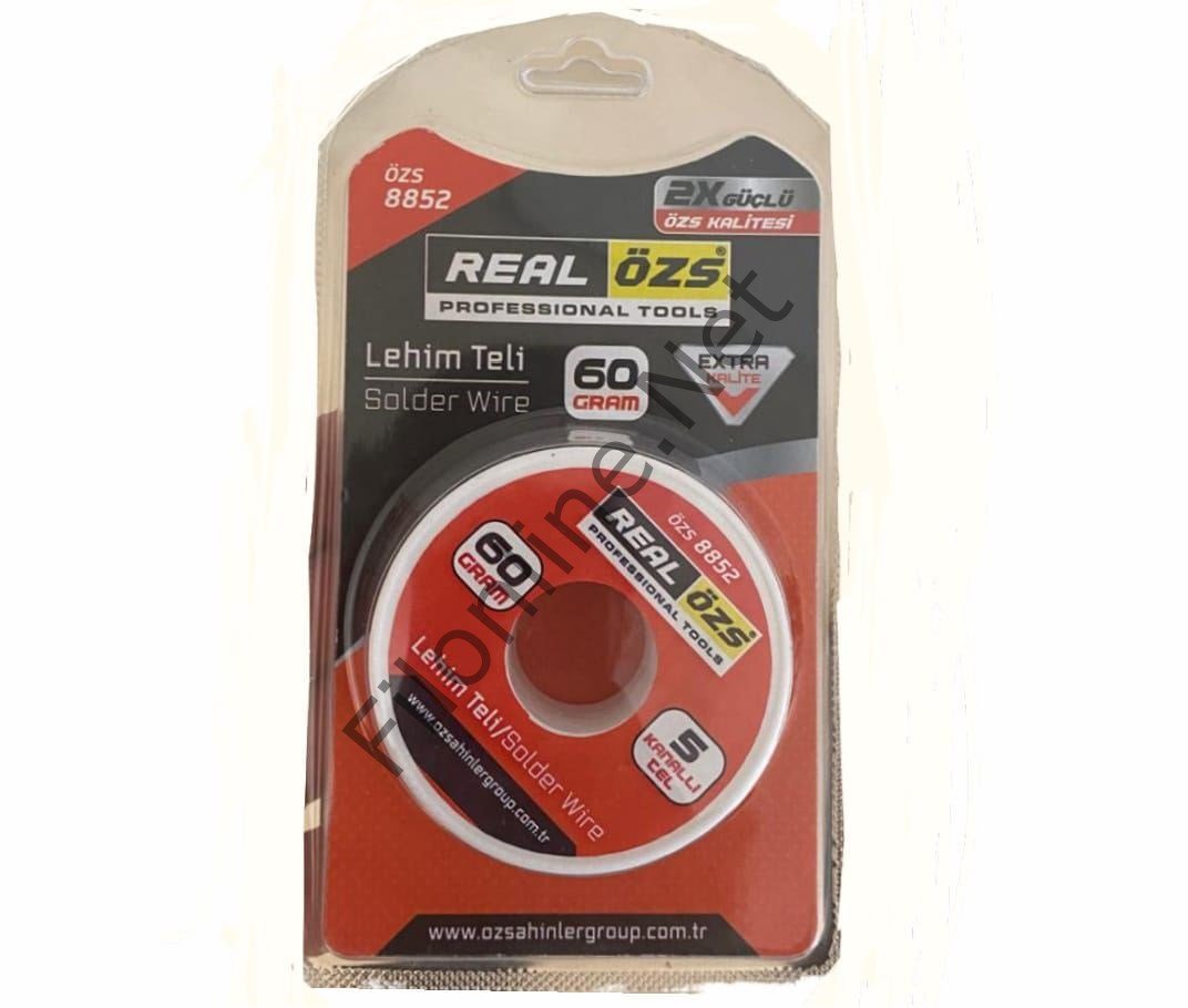 REAL ÖZS ÖZS-8852 60 GRAM LEHİM TELİ 5 KANALLI CEL 2X GÜÇLÜ ÖZS EXTRA KALİTE KURŞUN VE KALAY 