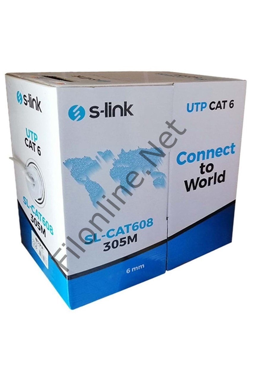 CAT6 Kablo 305m Gri Utp S-link SL-CAT608