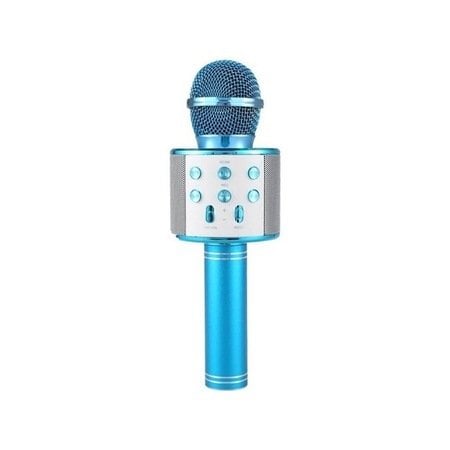 Wster Ws-858 Karaoke Mikrofon Bluetooth Hoparlör Aux Usb Mikro Sd Kart Girişli Mavi
