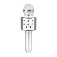 WSTER WS-858 KARAOKE MİKROFON GRİ BLUETOOTH HOPARLÖR AUX USB MİKRO SD KART GİRİŞLİ MİKROFON
