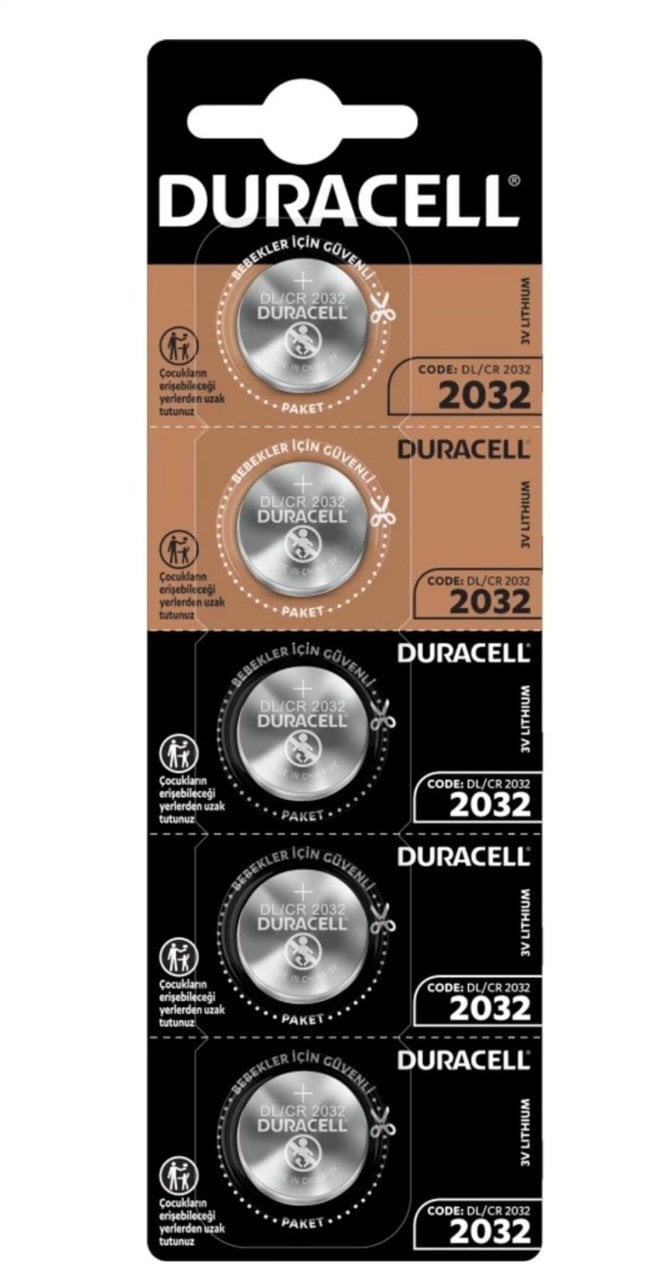DURACELL 2032 PİL 3V 5'Lİ DÜĞME PİL LİTYUM PARA PİL