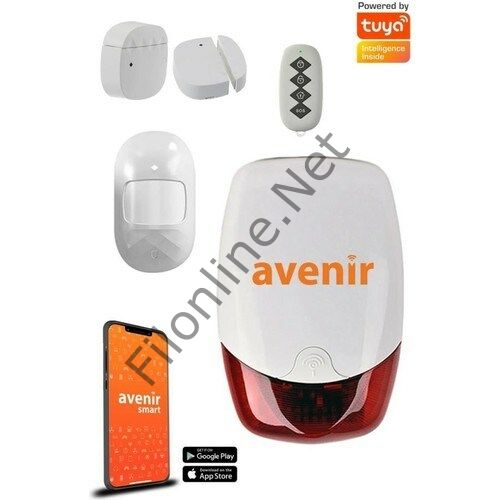 AVENİR AV-02WF WIFI AKILLI EV ALARM SİSTEM SEETİ ŞARJ EDİLEBİLİR AVENİR SMART DESTEKLİ ALARM SETİ 