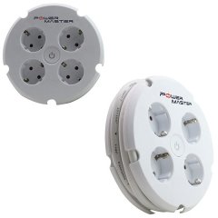 Powermaster Akım Korumalı 4'lü Yuvarlak Kasa Priz