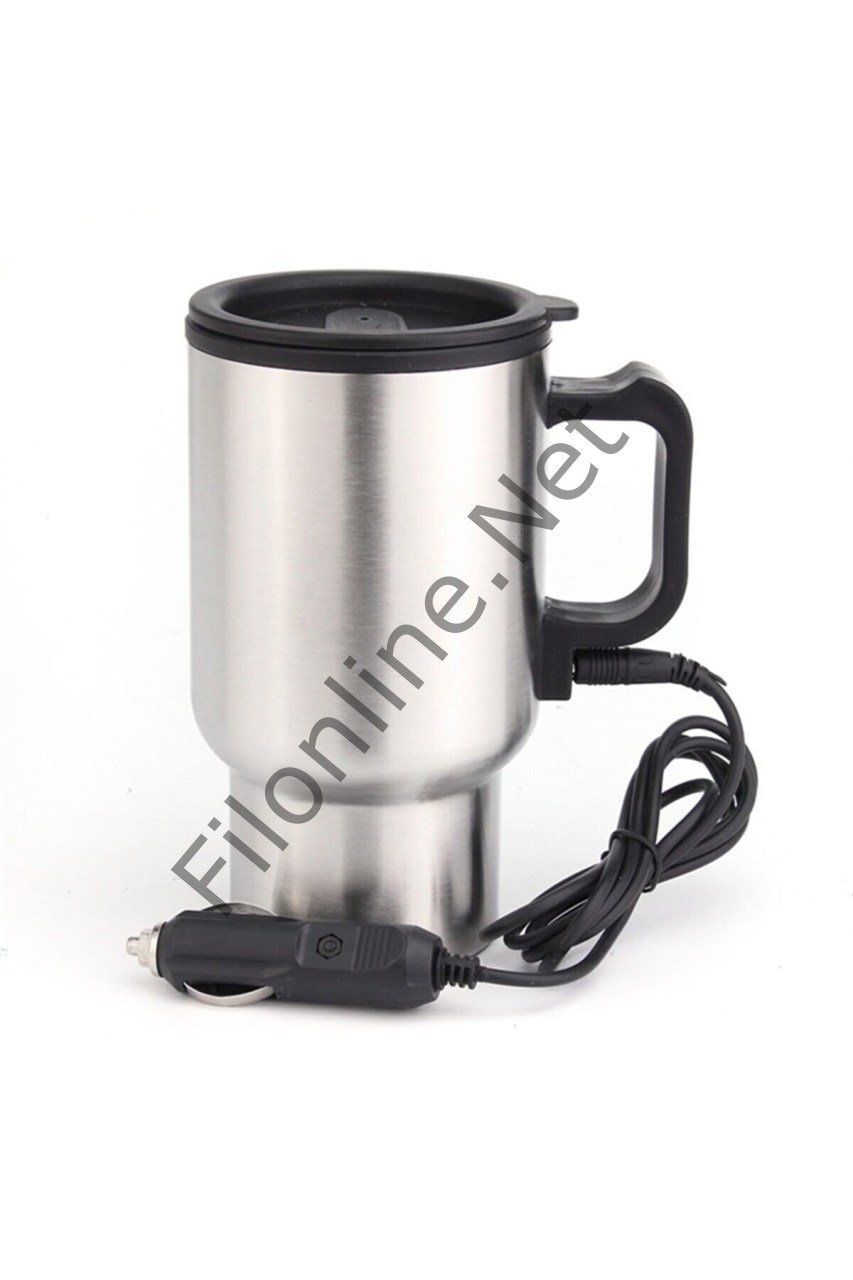ELECTRIC MUG 140Z 12V 450ML ELEKTRİKLİ ARAÇ İÇİ PASLANMAZ ÇELİK SEYAHAT ISITMA OTO ÇAKMAKLI ISITICI 