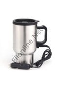 ELECTRIC MUG 140Z 12V 450ML ELEKTRİKLİ ARAÇ İÇİ PASLANMAZ ÇELİK SEYAHAT ISITMA OTO ÇAKMAKLI ISITICI 
